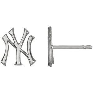 LogoArt Sterling Silver New York Yankees Stud Earrings, Women's, Size: 9 mm