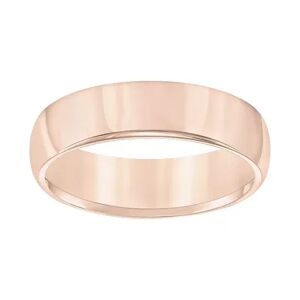 Lovemark Men's Rose Gold Tone Tungsten Carbide 6 mm Domed Wedding Band, Size: 9.50, Pink