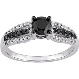 Stella Grace 14k White Gold 1 1/10 Carat T.W. Black & White Diamond Engagement Ring, Women's, Size: 4.50