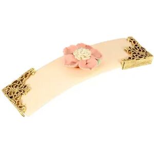 1928 Ivory, Pink & White Porcelain Flower Barrette