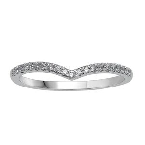 Unbranded 10k White Gold 1/8 Carat T.W. Diamond Chevron Stackable Ring, Women's