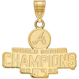 Unbranded LogoArt Atlanta Braves 2021 World Series Champions Medium Sterling Silver Pendant, Women's, Yellow