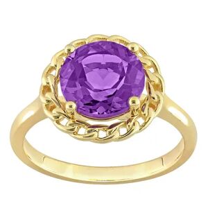 Stella Grace 18k Gold Over Silver Amethyst Halo Link Ring, Women's, Size: 7, Purple