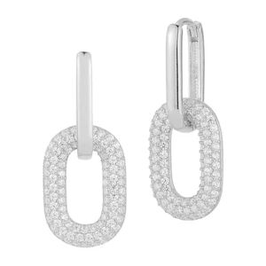 Sunkissed Sterling Cubic Zirconia Link Drop Earrings, Women's, Silver