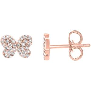 Unbranded Sterling Silver 1/5 Carat T.W. Diamond Butterfly Stud Earrings, Women's, White