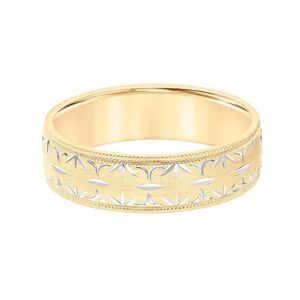 Unbranded 10k Yellow Gold 6 mm Textured Men's Wedding Band, Women's, Size: 12