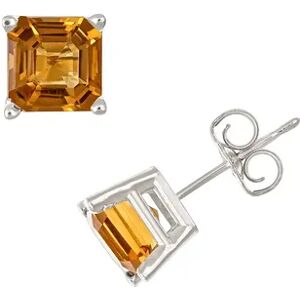 Celebration Gems Sterling Silver Citrine Stud Earrings, Women's, Orange