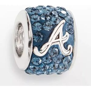 LogoArt Atlanta Braves Sterling Silver Crystal Logo Bead, Women's, Blue