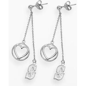 LogoArt Seattle Mariners Beloved Sterling Silver Linear Drop Earrings, Women's, Grey