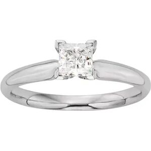 The Regal Collection Princess-Cut IGL Certified Colorless Diamond Solitaire Engagement Ring in 18k White Gold (1/2 ct. T.W.), Women's, Size: 6