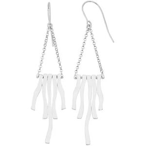 Kohl's Sterling Silver Wavy Stick Drop Earrings, Women's