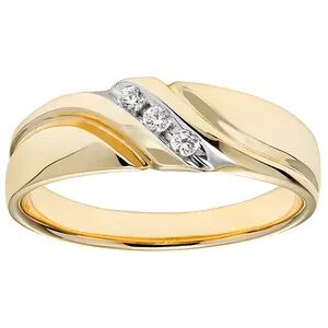 Lovemark 10k Gold 1/10 Carat T.W. Certified Diamond Men's Wedding Band, Size: 9.50, White