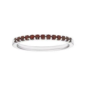 Boston Bay Diamonds 14k White Gold Garnet Stackable Ring, Women's, Size: 6.50, Red