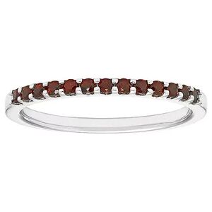 Boston Bay Diamonds 14k White Gold Garnet Stackable Ring, Women's, Size: 7.50, Red