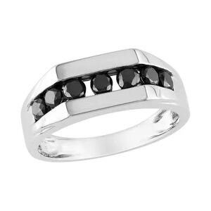 Stella Grace 10k White Gold 1 Carat T.W. Black Diamond Ring, Men's, Size: 13