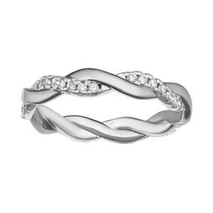 PRIMROSE Sterling Silver Cubic Zirconia Braided Band Ring, Women's, Size: 9