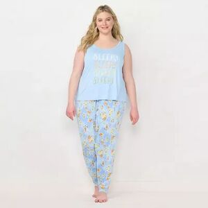 Plus Size LC Lauren Conrad Pajama Tank and Cuffed Pajama Pants Sleep Set, Women's, Size: 3XL, Med Blue