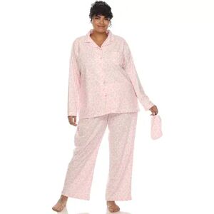 WM Fashion Plus Size Three-Piece Giraffe Print Pajama Set, Women's, Size: 1XL, Pink Giraf