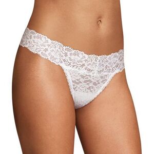 Maidenform All-Over Lace Thong Panty DMESLT, Women's, Size: 9, White