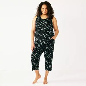 Plus Size Croft & Barrow Pajama Tank & Pajama Capri Pants Sleep Set, Women's, Size: 3XL, Black