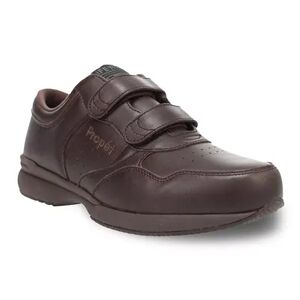Propet LifeWalker Men's Leather Strap Sneakers, Size: 7 XW, Brown