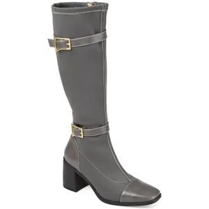 Journee Collection Gaibree Women's Buckle Knee-High Boots, Size: 8.5 Medium XWc, Grey