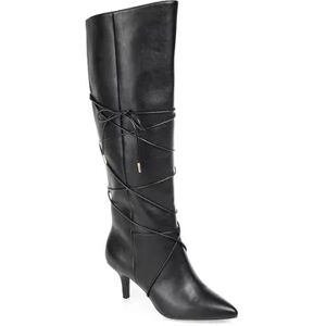 Journee Collection Kaavia Women's Bow-Detail Knee High Boots, Size: 9.5 Wc, Black