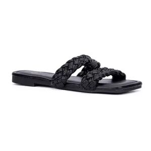 New York & Company Berta Women's Braided Slide Sandals, Size: 8.5, Black