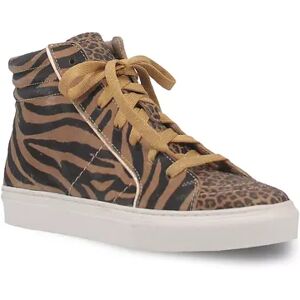 Dingo Concrete Jungle Women's Leather Animal Print Sneakers, Size: 10, Brown