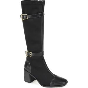 Journee Collection Gaibree Women's Buckle Knee-High Boots, Size: 9.5 W Wc, Black