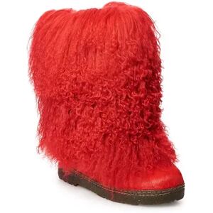 BEARPAW Boetis II Women's Curly Lamb Boots, Size: 9, Med Red