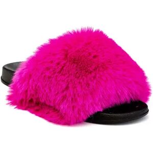 Henry Ferrera Paco Women's Faux-Fur Slide Sandals, Size: 11, Pink