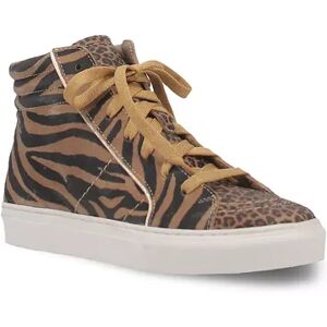 Dingo Concrete Jungle Women's Leather Animal Print Sneakers, Size: 8, Brown