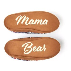 Dearfoams Women's Dearfoams Mama Bear Warm Up Bootie Slippers, Size: Large, Red Blue