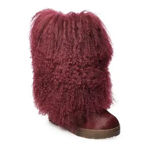 BEARPAW Boetis II Women's Curly Lamb Boots, Size: 7, Med Pink
