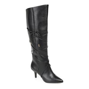 Journee Collection Kaavia Women's Bow-Detail Knee High Boots, Size: 7.5 Wc, Black