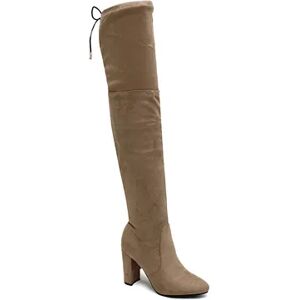 Yoki Daisy 26 Women's Over-The-Knee Boots, Beig/Green