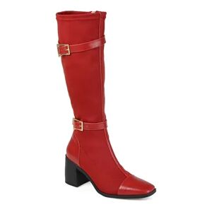 Journee Collection Gaibree Women's Buckle Knee-High Boots, Size: 12 Medium XWc, Red
