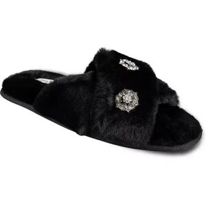 Women's Jessica Simpson Embellished Cross Band Slide Slippers, Size: Large, Black