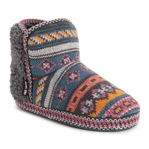 MUK LUKS Women's MUK LUKS Anita Sherpa Boot Slippers, Size: Medium, Dark Grey