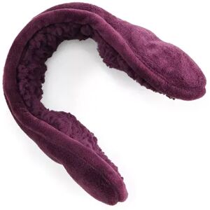 Women's Cuddl Duds Double Plush Velour Sherpa Lined Behind The Head Earwarmer, Drk Purple