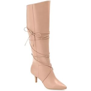 Journee Collection Kaavia Women's Bow-Detail Knee High Boots, Size: 8, Lt Beige