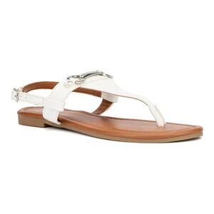 New York & Company Angelica Women's T-Strap Sandals, Size: 8.5, White