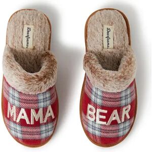 Women's Dearfoams Mama Bear Red Plaid Scuff Slippers, Size: XL, Med Red