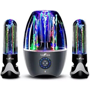 beFree Sound 2.1 Channel Bluetooth Multimedia LED Dancing Water Sound System, Black