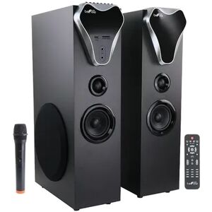 beFree Sound 2.1 Channel Bluetooth Tower Speakers with Optical Input, Black