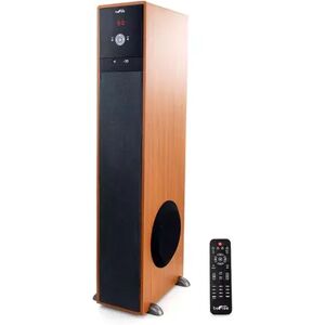 beFree Sound Bluetooth Powered Tower Speaker, Brown