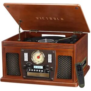 Victrola Navigator Classic Bluetooth Record Player with USB Encoding and 3-speed Turntable, Brown