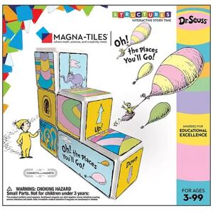 Dr. Seuss - Oh The Places You'll Go Magna Tiles Structure Set, Multicolor