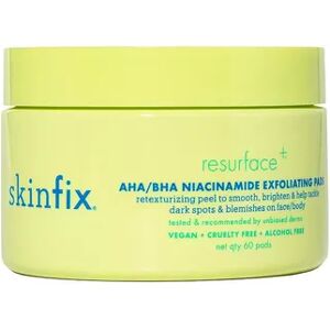 Skinfix Resurface+ AHA/BHA Niacinamide Exfoliating Pads for Face and Targeted Body, Size: 60 CT, Multicolor